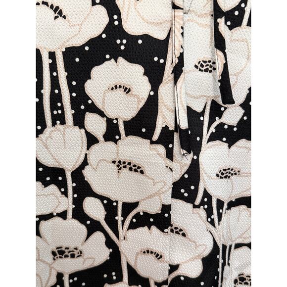 Ted Baker Luciani Puff Sleeve Top Blouse Black Cream Floral 4 (10) - Picture 7 of 13